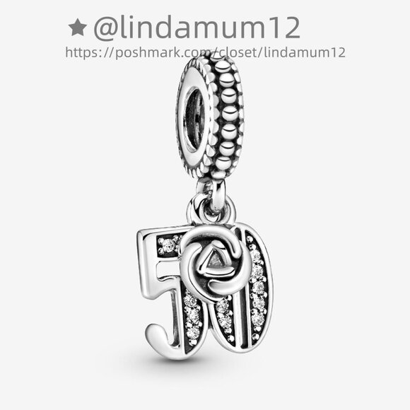 Pandora 50th Celebration Dangle Charm - Picture 1 of 5